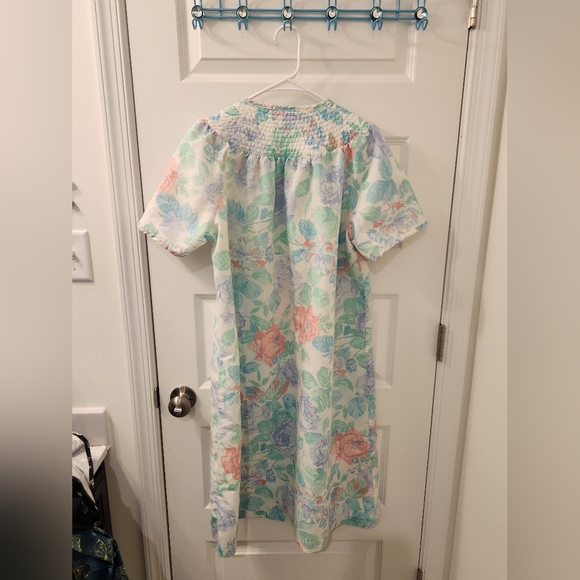 Smart Time Vtg Floral Snap Size S Short Sleeve Pajamas Nightgown #Q332 - Picture 5 of 7
